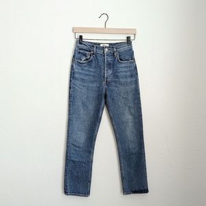 NWT Agolde Riley High Rise Straight Crop Jean in Transfer
